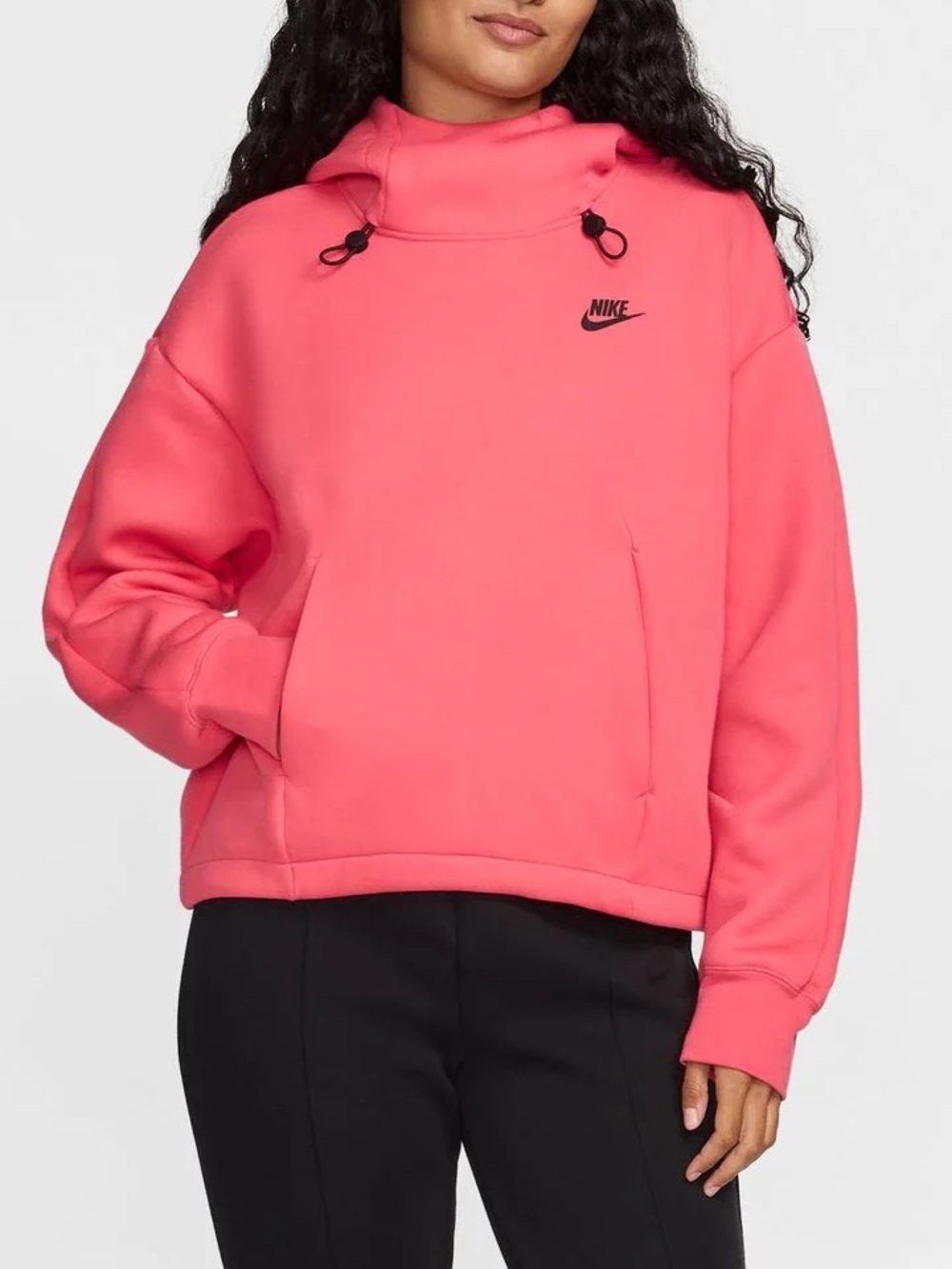 Nike Women's Sportswear Tech Fleece Oversized Hoodie Size Medium Bright Pink